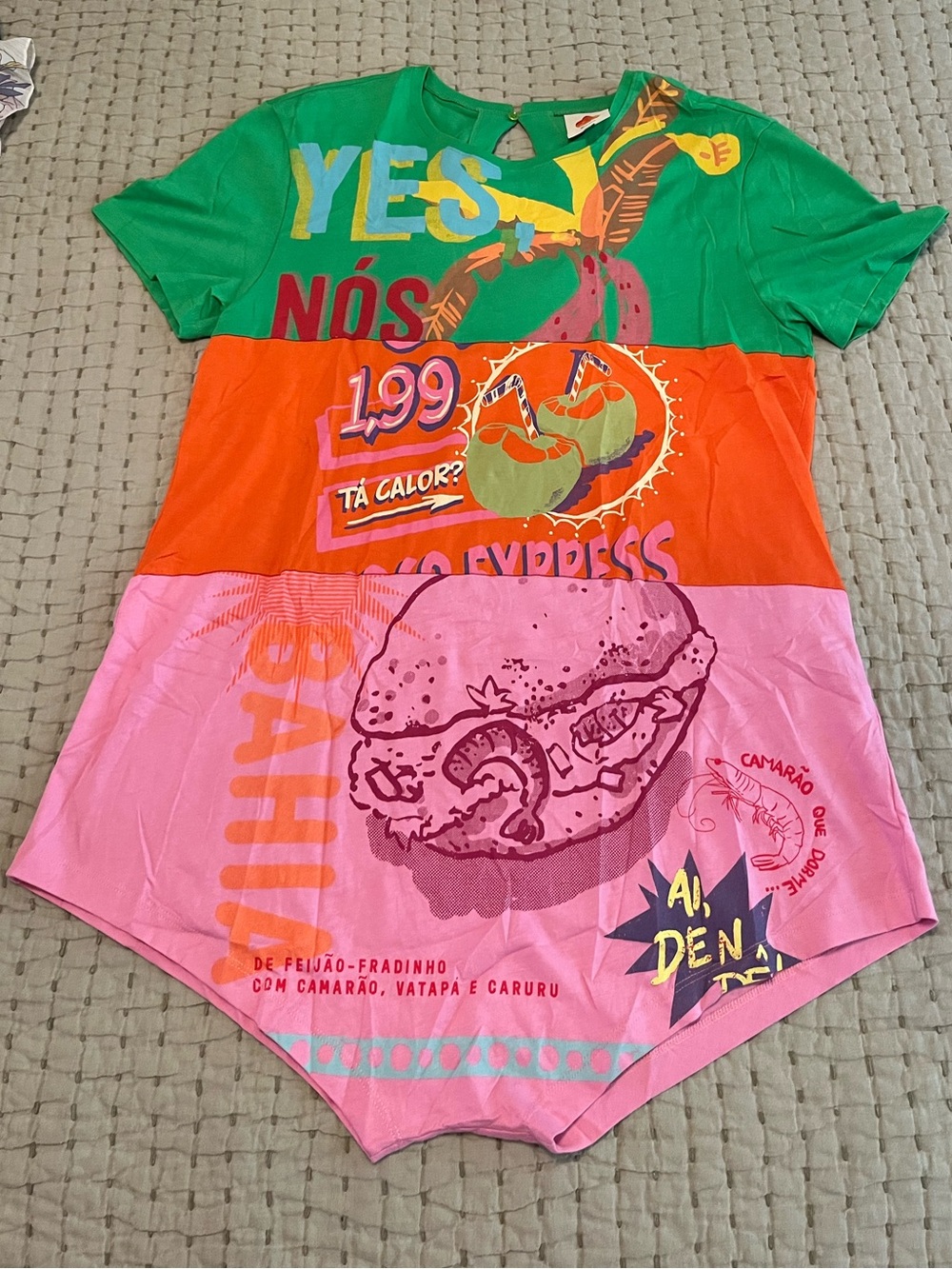 FARM Rio Green, Orange & Pink Graphic Romper
